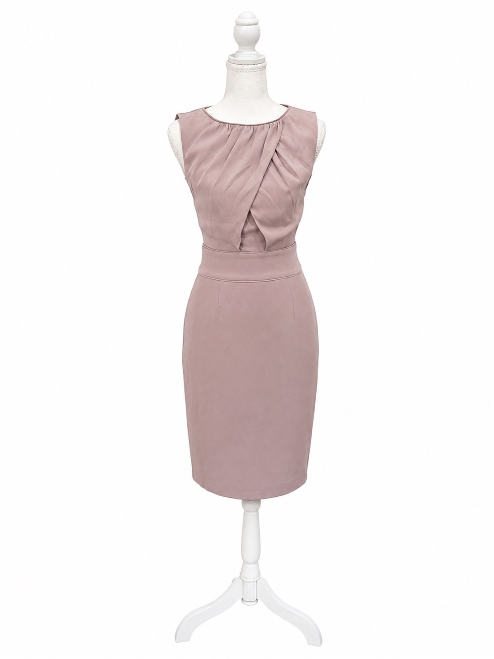 Reiss Benoit Blush Pink Ruched Sheath Dress Size 0